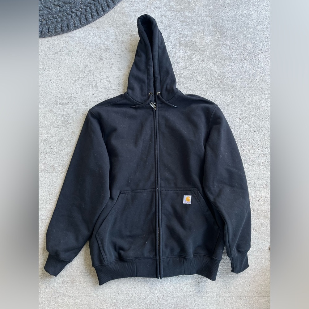 Carhartt loose fit black sweatshirt hoodie full zip fleece